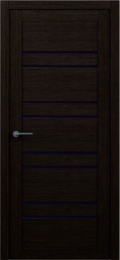 Межкомнатная дверь со стеклом Тренд-14 Лиственница темная Eco Tex Стекло черное (ALBERO)