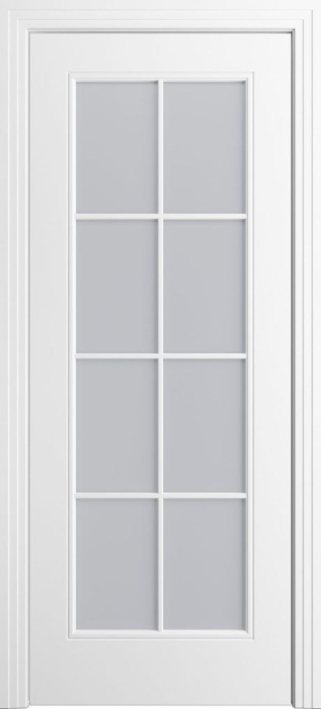 Межкомнатная дверь со стеклом Версаль-Ф Loft (8) Белоснежный Эмаль (Мильяна)