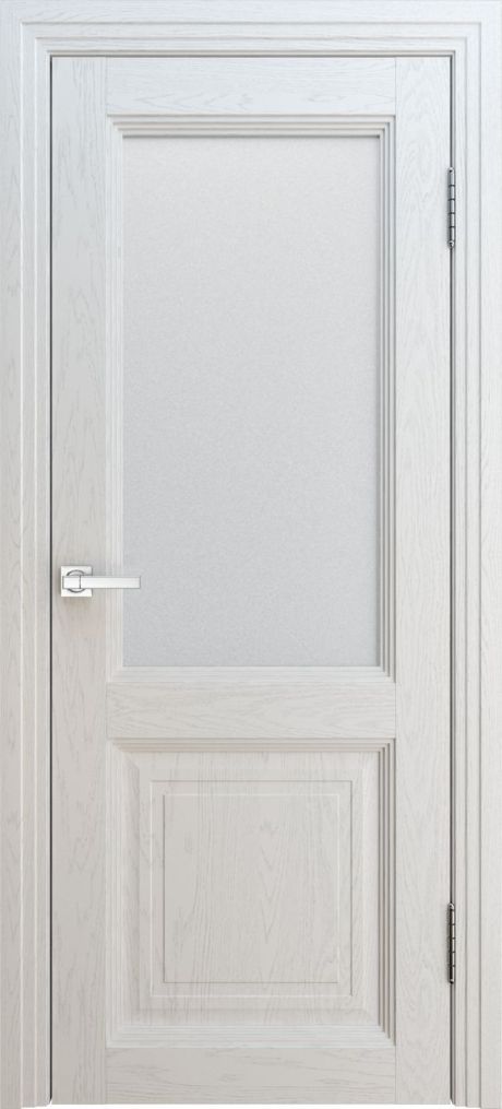 Межкомнатная дверь со стеклом Прага Багет 2 Ясень белый Экошпон (Interne Doors)