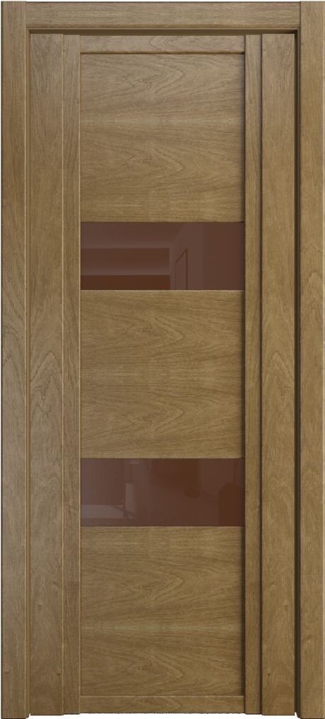 Межкомнатная дверь со стеклом QDO N Дуб янтарь Шпон (Мильяна)