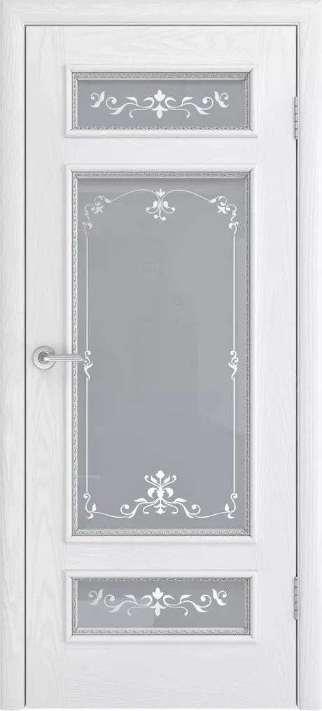 Межкомнатная дверь со стеклом Голд-4 Белоснежный Шпон (Мильяна)