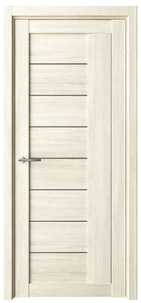 Межкомнатная дверь со стеклом Марсель Белый кипарис Эко-шпон Стекло графитовое (ALBERO)