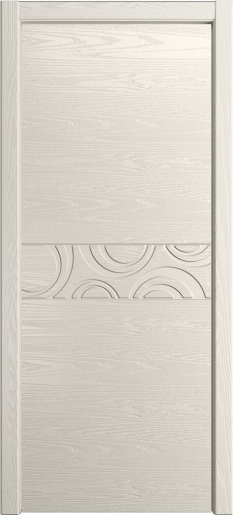 Глухая межкомнатная дверь ID-FL Бежевый Шпон (Мильяна)