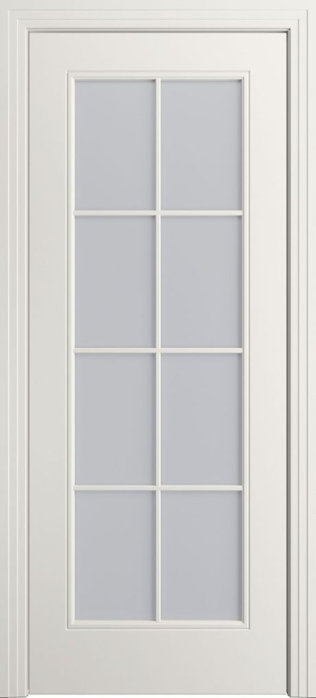 Межкомнатная дверь со стеклом Версаль-Ф Loft (8) RAL 9010 Эмаль (Мильяна)